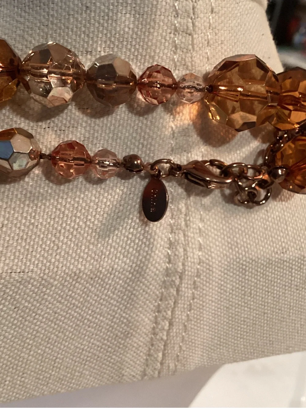 Vintage Joan Rivers Bead Layered Necklace shades of gold